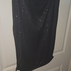Elegant Black Sequin Skirt